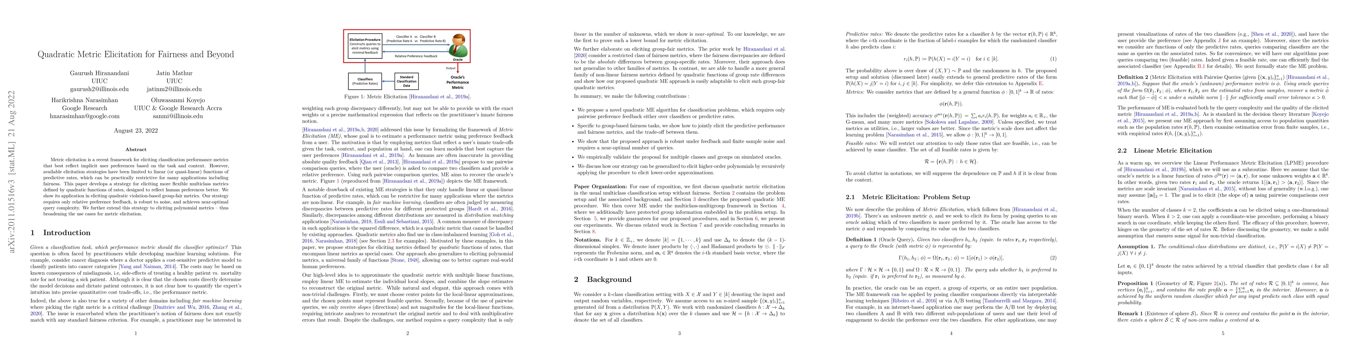 Thumbnail for Quadratic Metric Elicitation for Fairness and Beyond