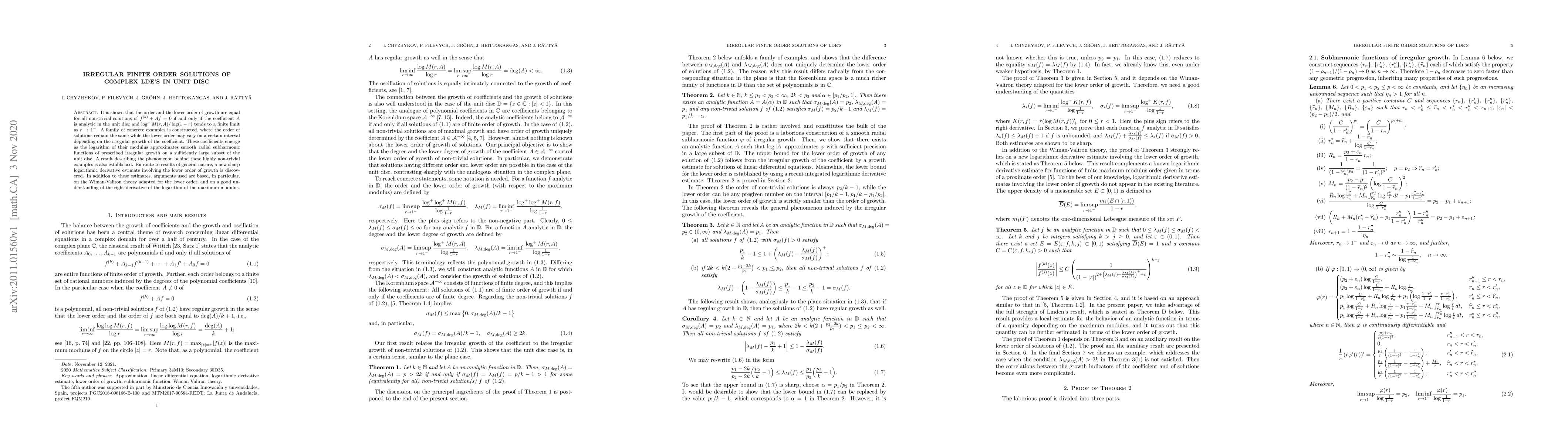 Thumbnail for Irregular finite order solutions of complex LDE's in unit disc
