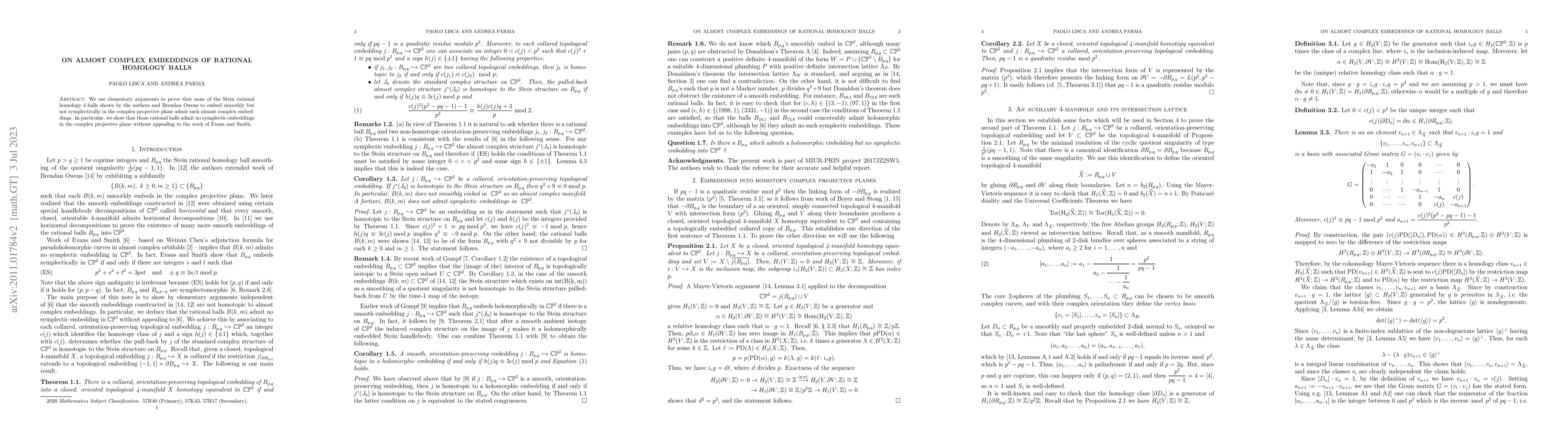 Thumbnail for On almost complex embeddings of rational homology balls