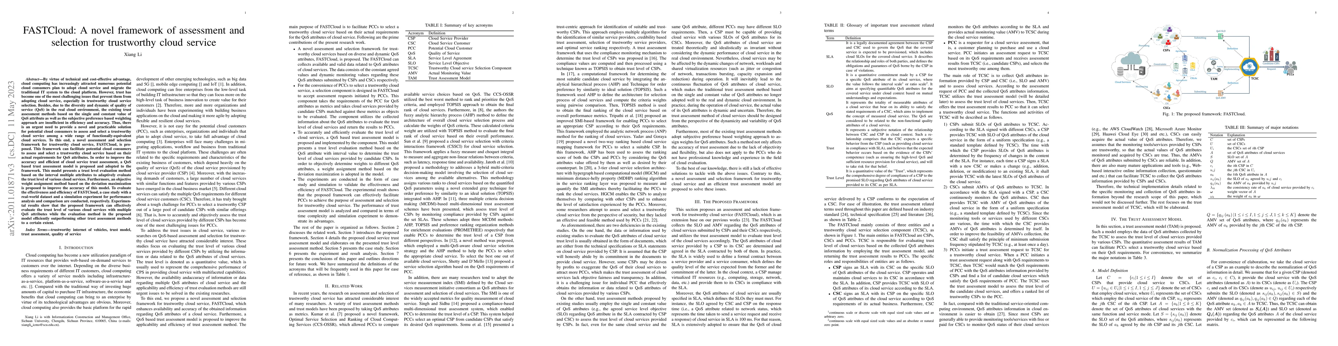 Thumbnail for FASTCloud: A novel framework of assessment and selection for trustworthy
  cloud service