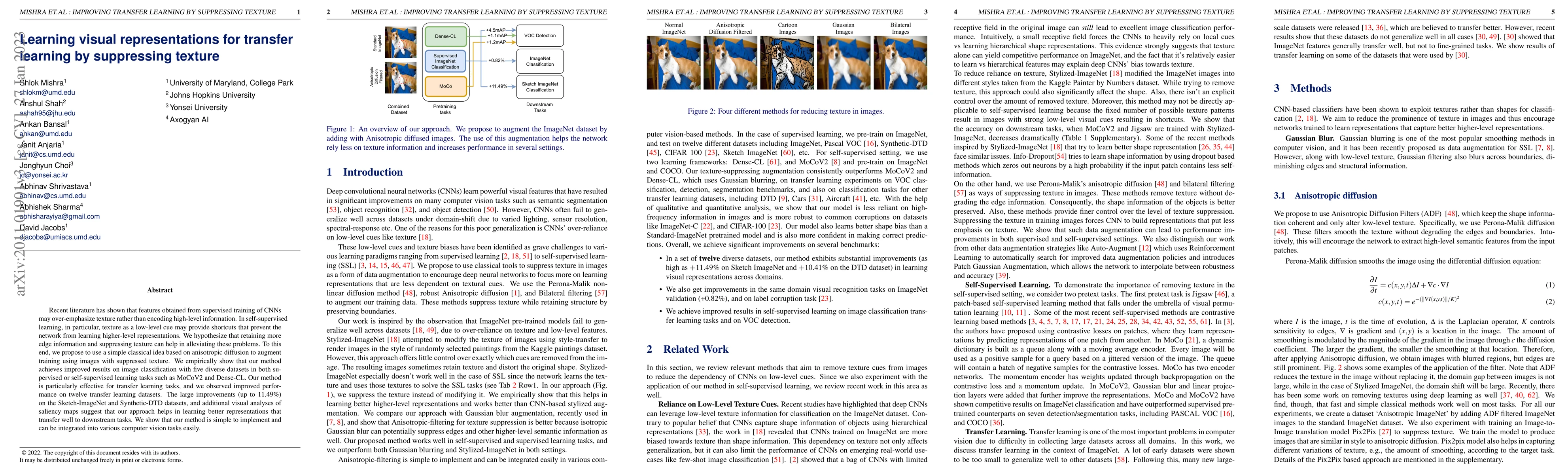 Thumbnail for Learning Visual Representations for Transfer Learning by Suppressing
  Texture