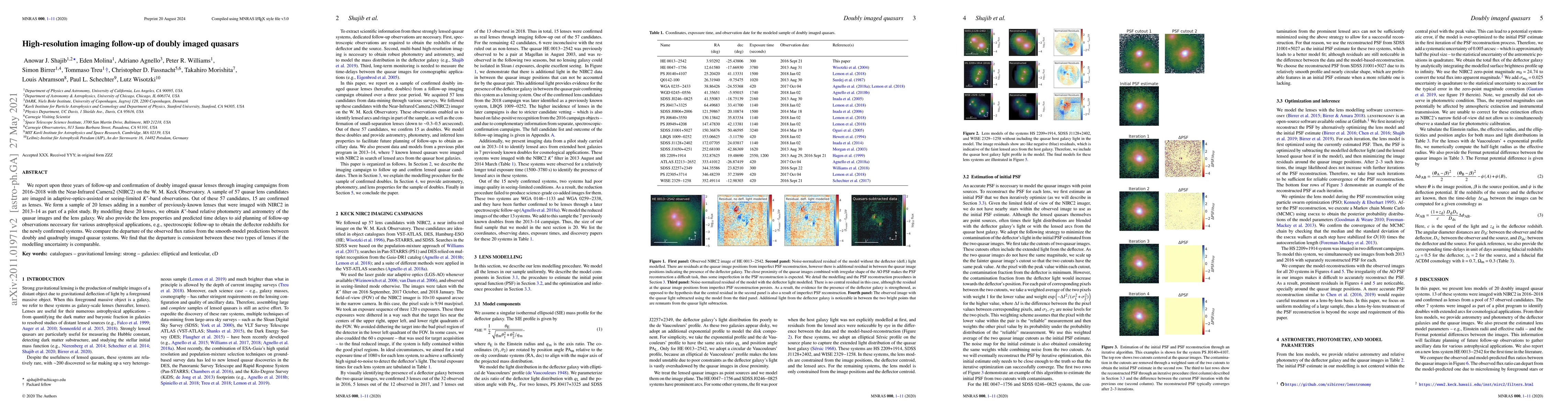 Thumbnail for High-resolution imaging follow-up of doubly imaged quasars