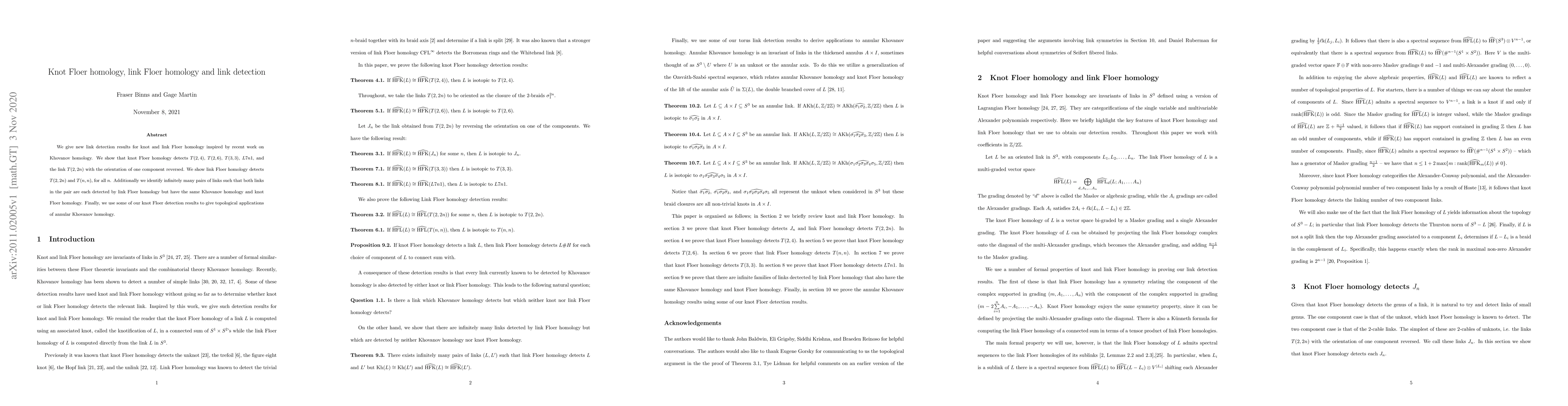 Thumbnail for Knot Floer homology, link Floer homology and link detection