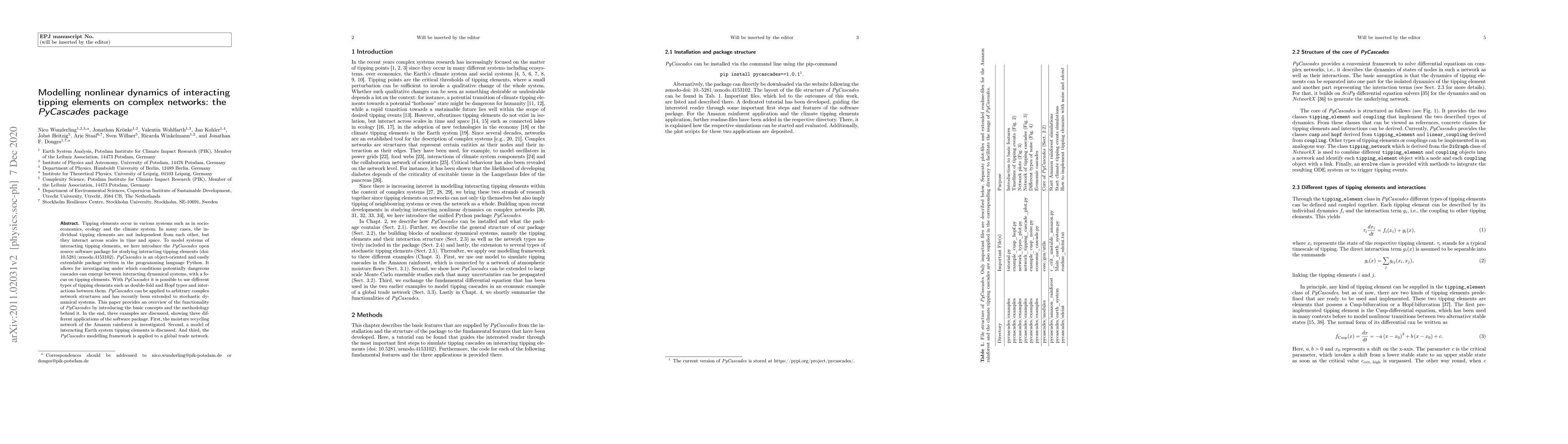 Thumbnail for Modelling nonlinear dynamics of interacting tipping elements on complex
  networks: the PyCascades package