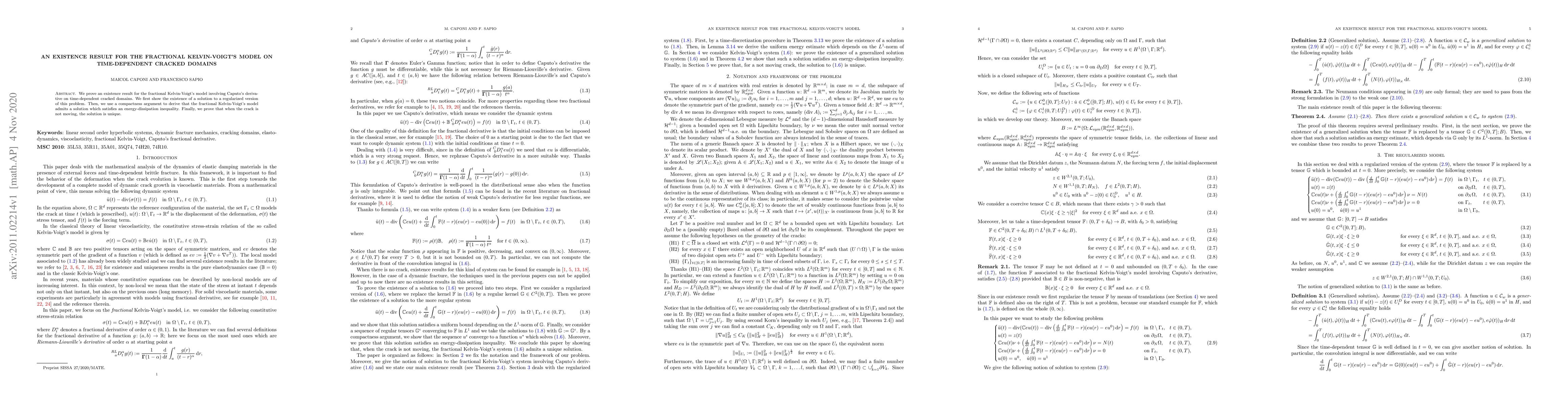 Thumbnail for An existence result for the fractional Kelvin-Voigt's model on
  time-dependent cracked domains