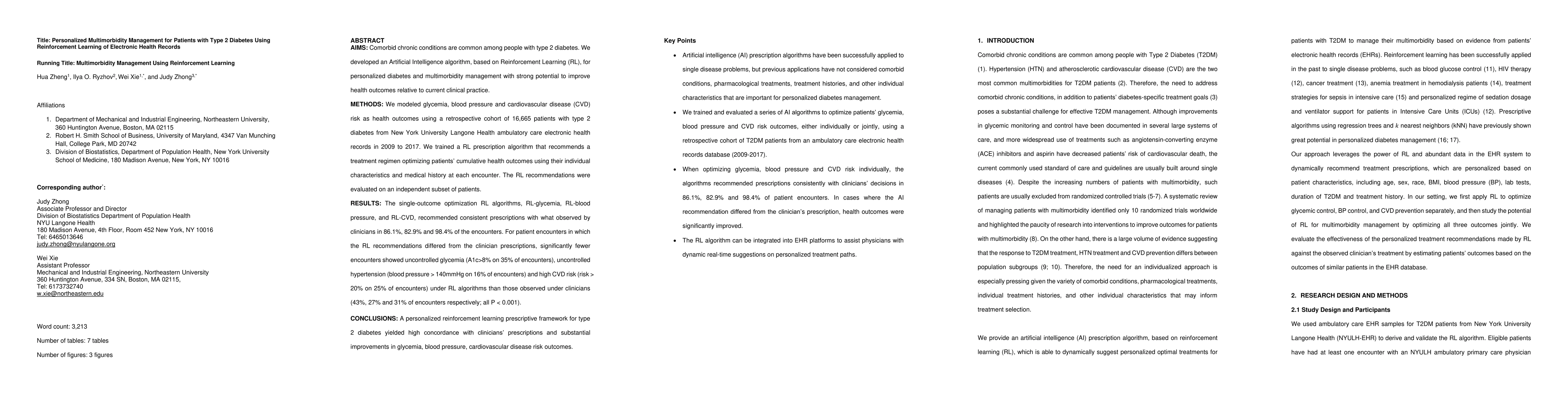 Thumbnail for Personalized Multimorbidity Management for Patients with Type 2 Diabetes
  Using Reinforcement Learning of Electronic Health Records