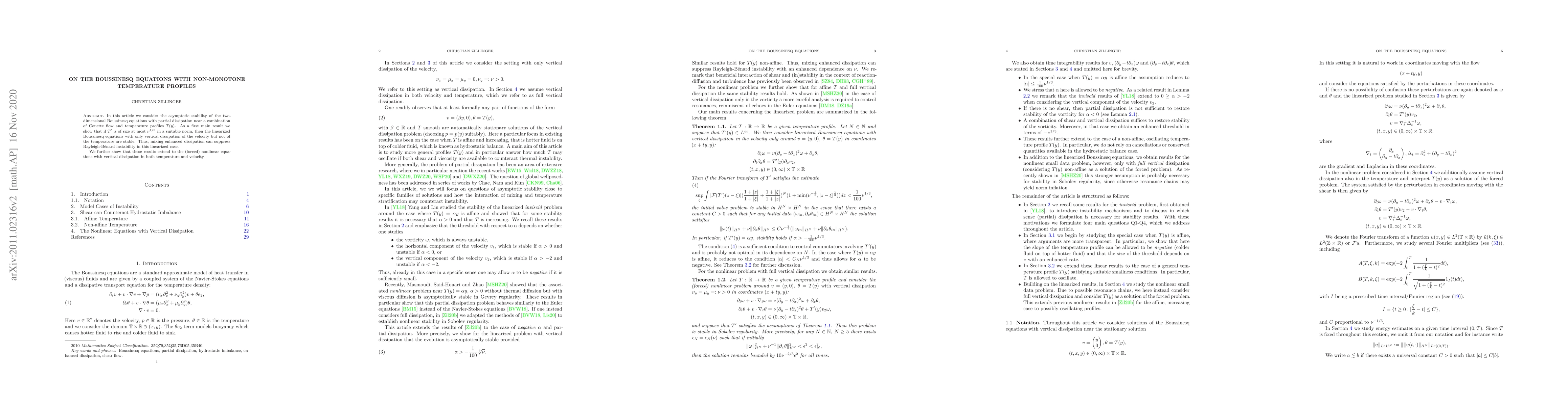 Thumbnail for On the Boussinesq equations with non-monotone temperature profiles
