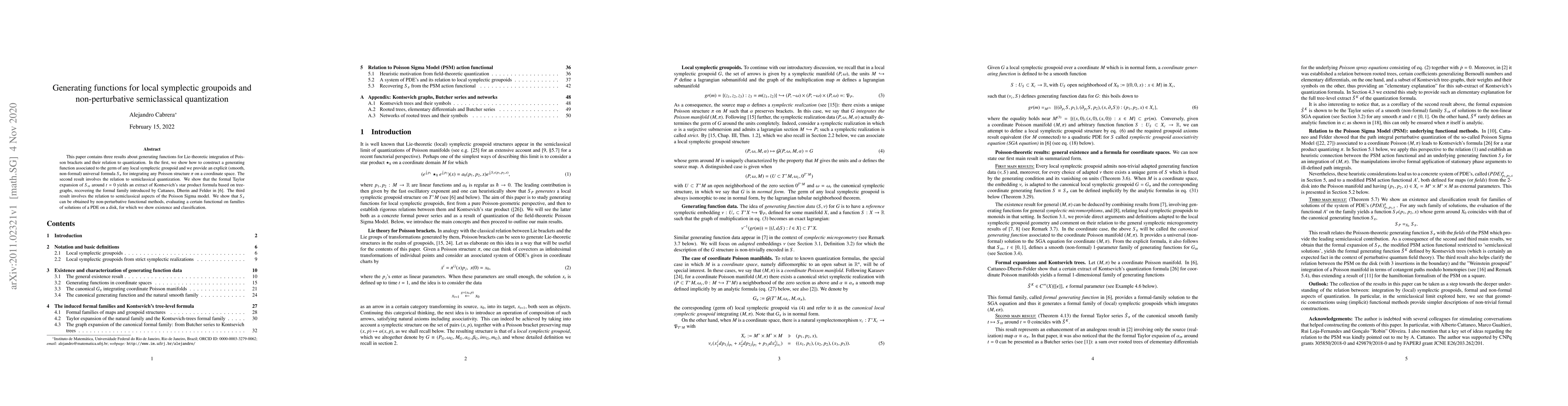 Thumbnail for Generating functions for local symplectic groupoids and non-perturbative
  semiclassical quantization