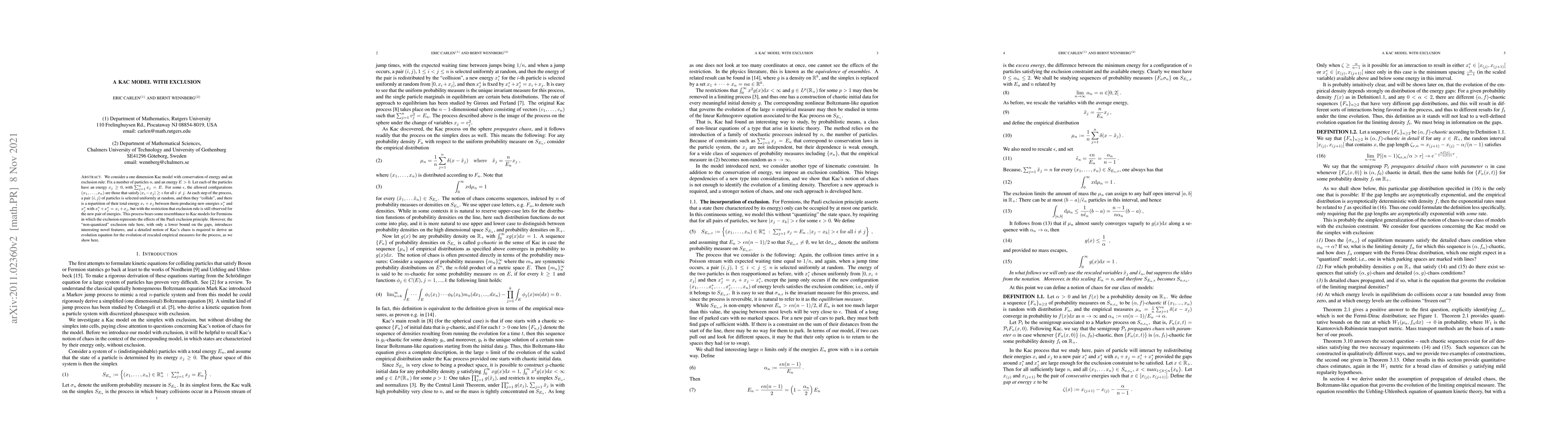 Thumbnail for A Kac Model with Exclusion