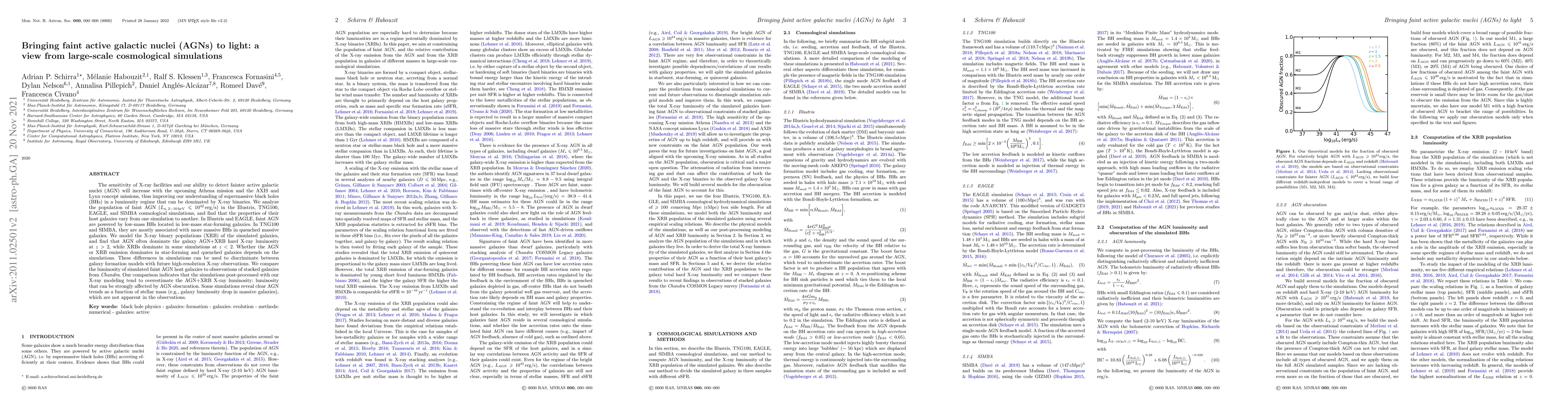 Thumbnail for Bringing faint active galactic nuclei (AGNs) to light: a view from
  large-scale cosmological simulations