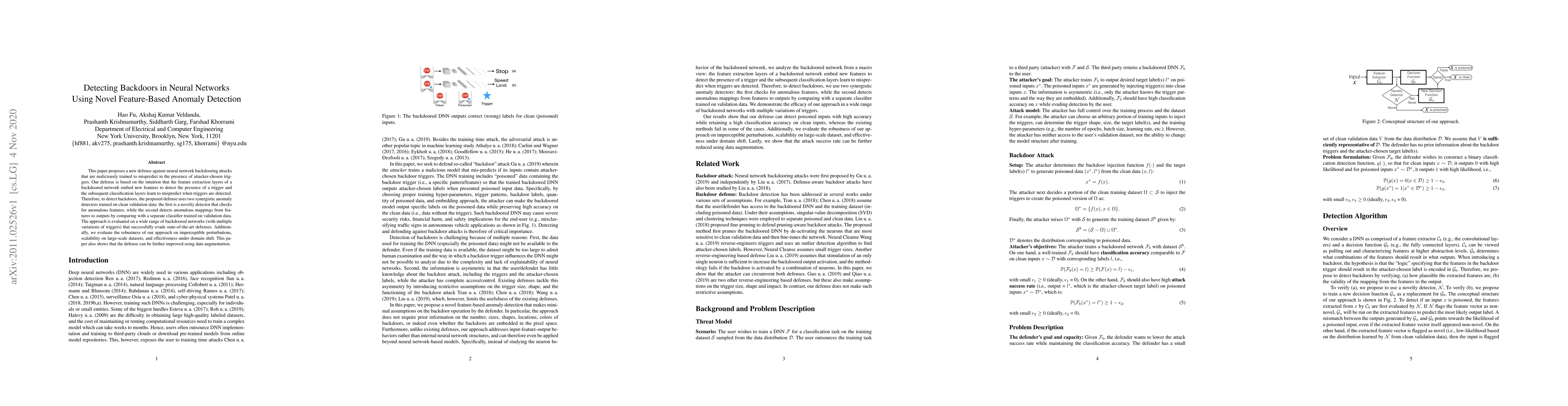 Thumbnail for Detecting Backdoors in Neural Networks Using Novel Feature-Based Anomaly
  Detection