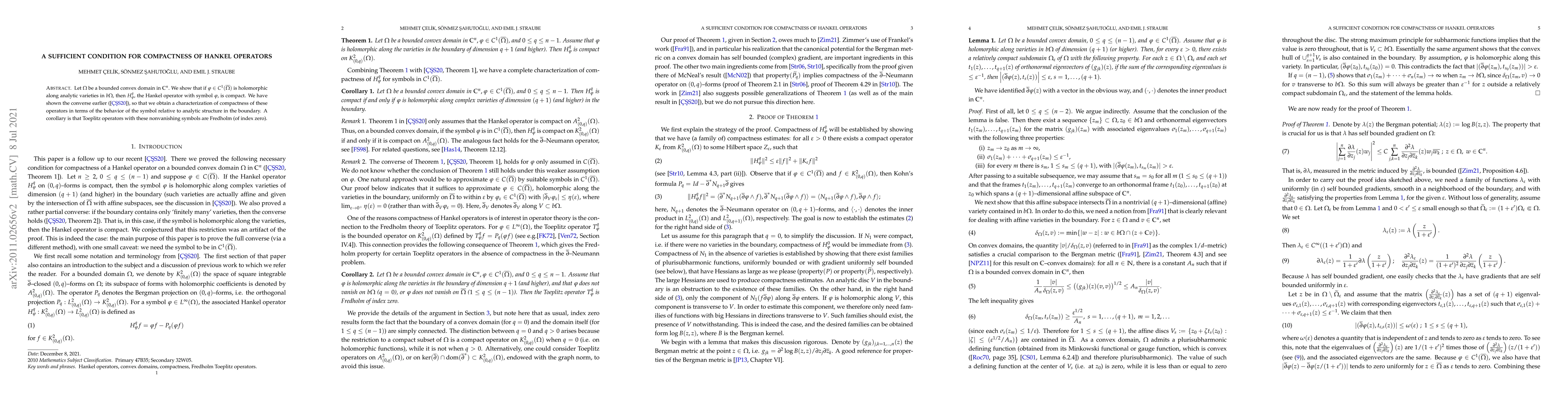 Thumbnail for A Sufficient condition for compactness of Hankel operators
