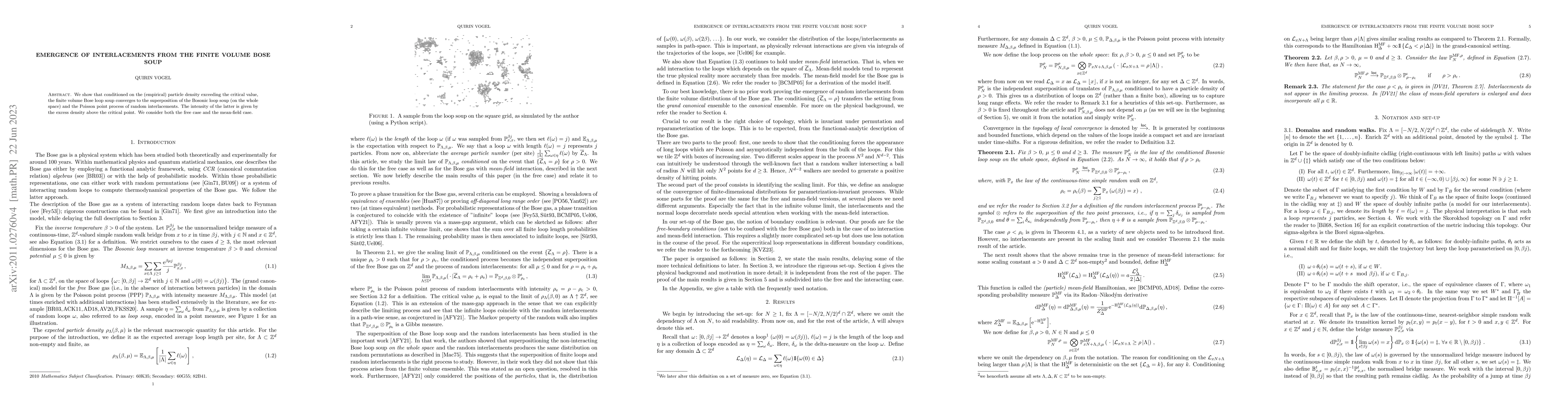 Thumbnail for Emergence of interlacements from the finite volume Bose soup
