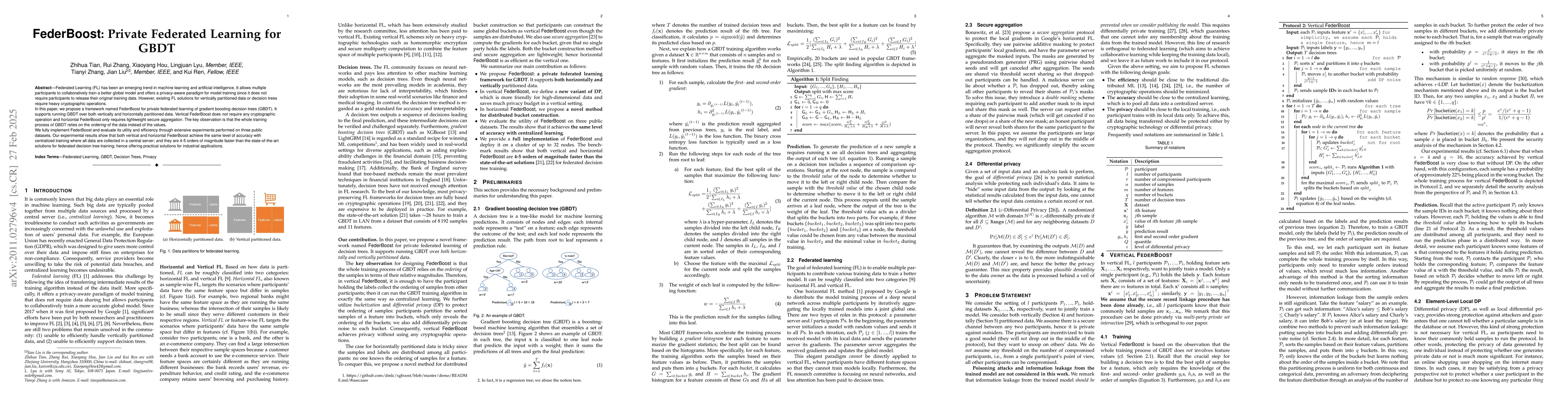 Thumbnail for FederBoost: Private Federated Learning for GBDT