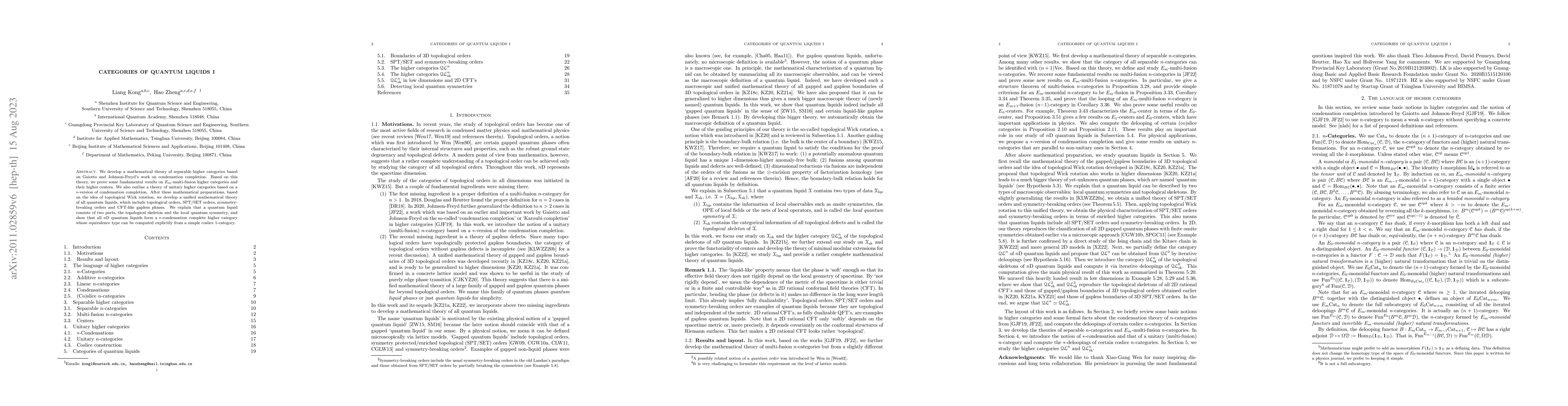 Thumbnail for Categories of quantum liquids I