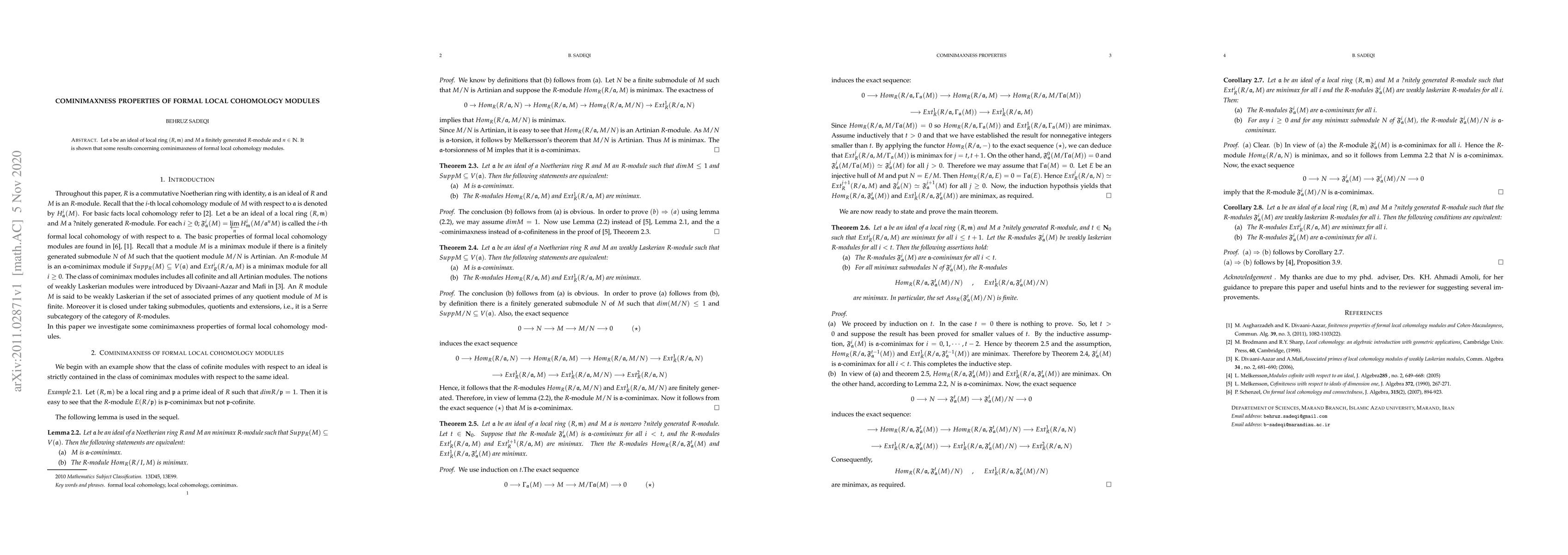 Thumbnail for Cominimaxness properties of formal local cohomology modules