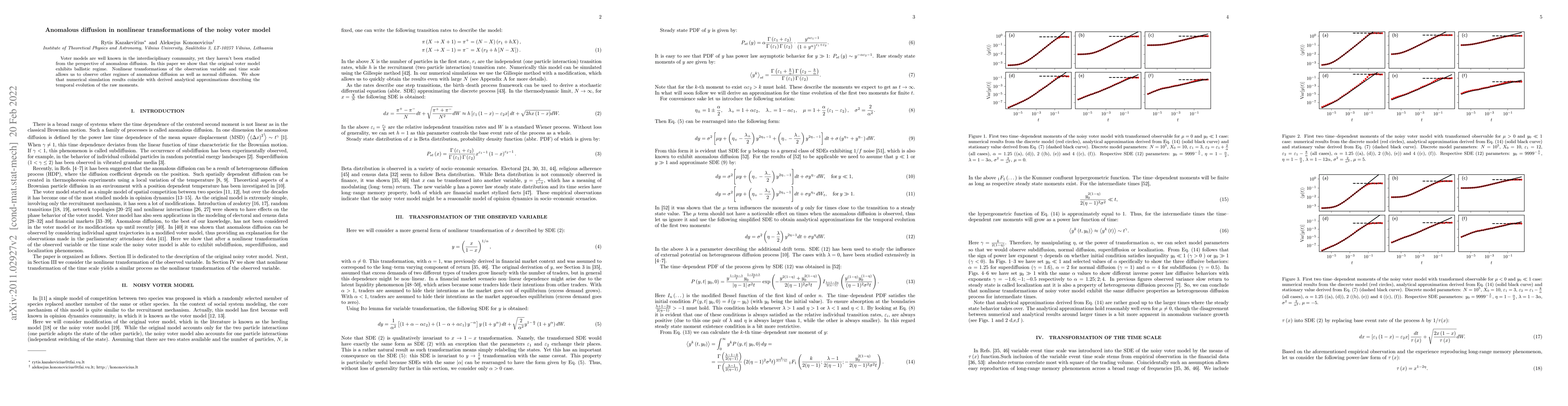Thumbnail for Anomalous diffusion in nonlinear transformations of the noisy voter
  model