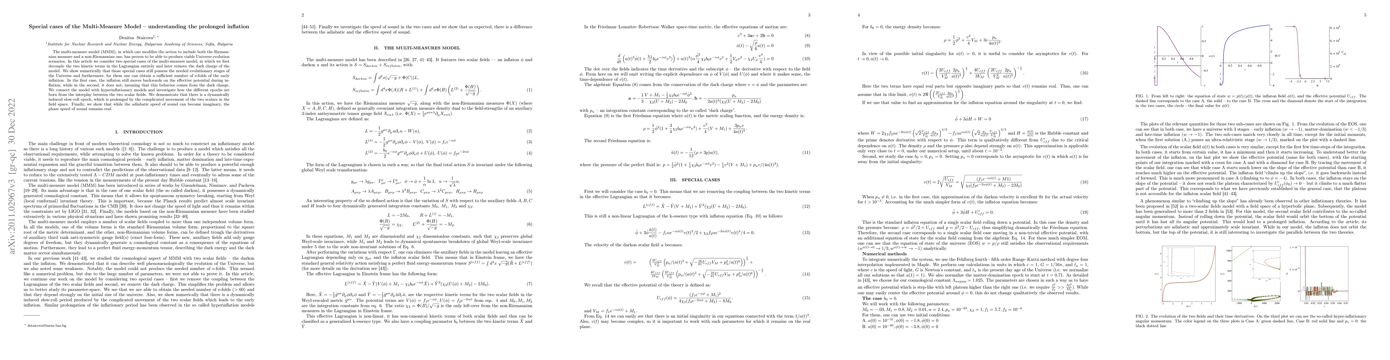 Thumbnail for Special cases of the Multi-Measure Model -- understanding the prolonged
  inflation