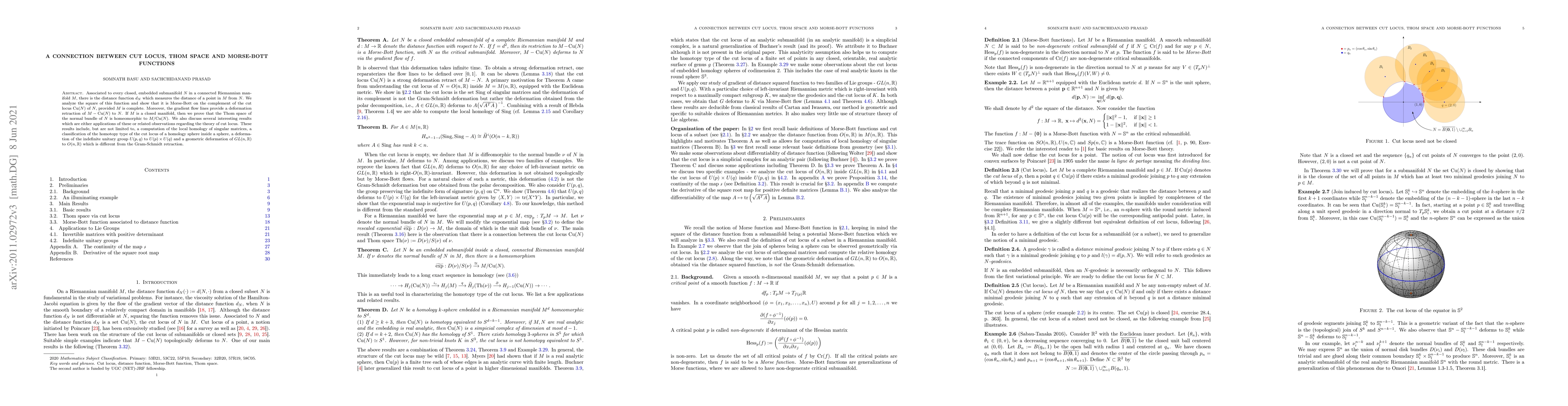 Thumbnail for A connection between cut locus, Thom space and Morse-Bott functions