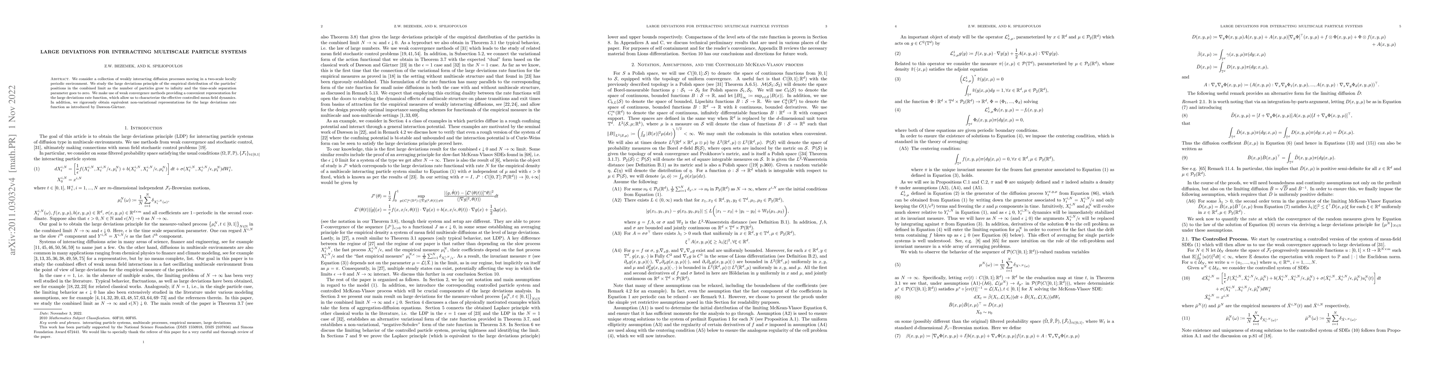 Thumbnail for Large deviations for interacting multiscale particle systems