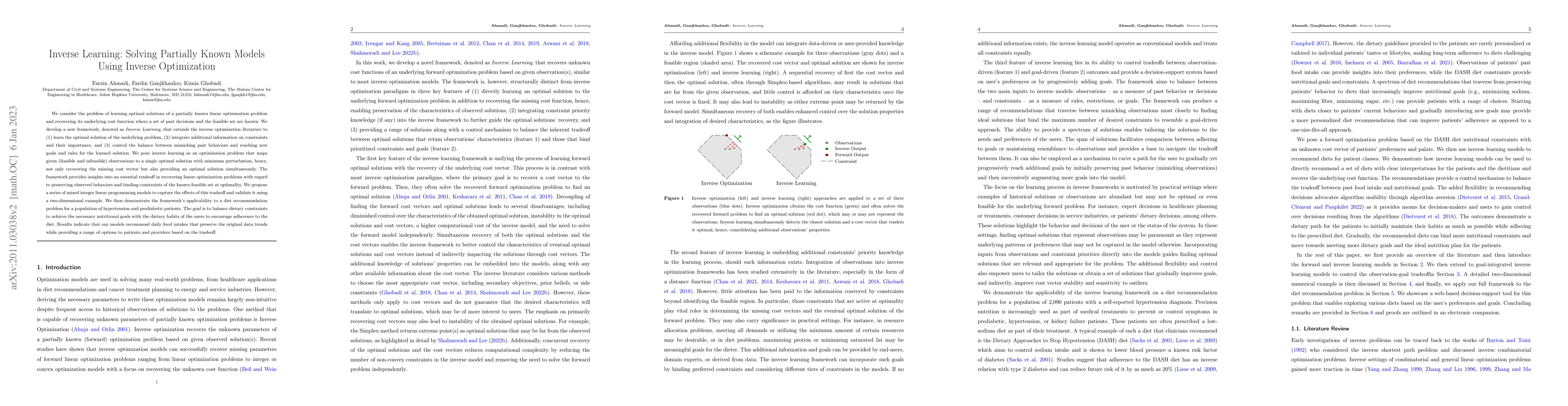 Thumbnail for Inverse Learning: Solving Partially Known Models Using Inverse
  Optimization