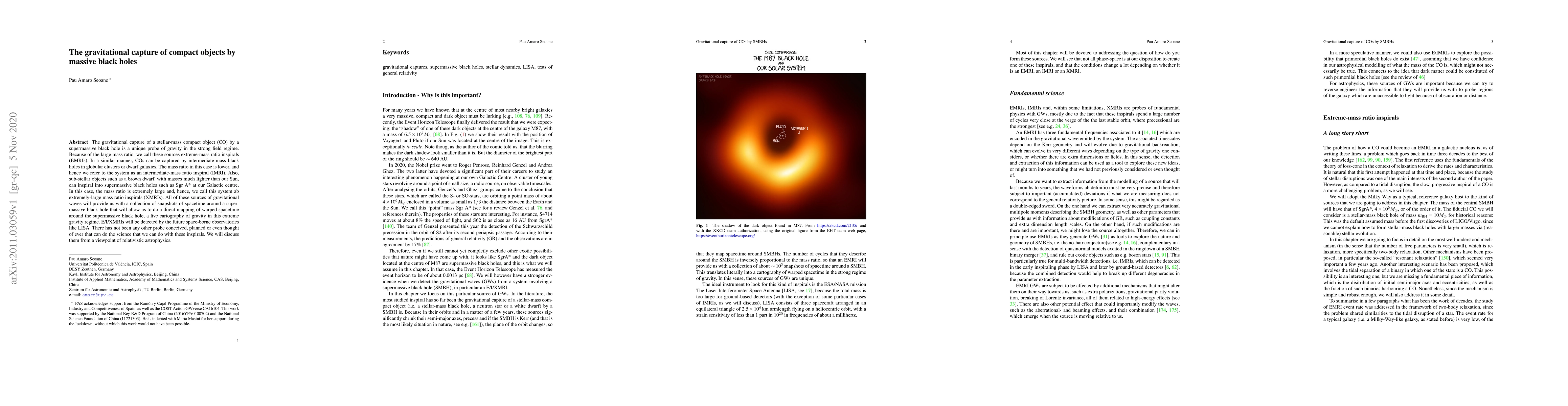 Thumbnail for The gravitational capture of compact objects by massive black holes