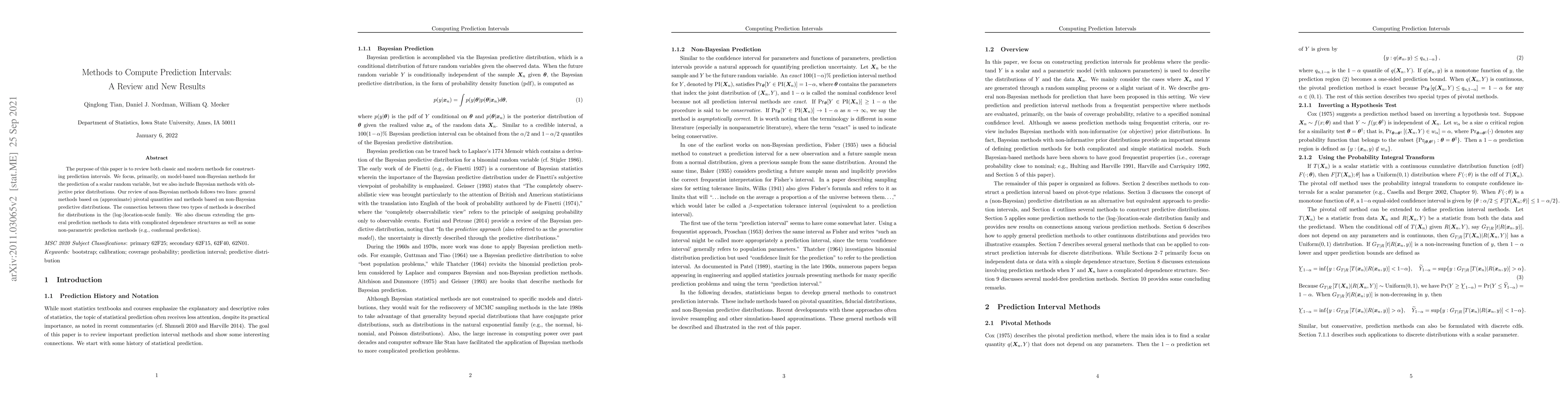 Thumbnail for Methods to Compute Prediction Intervals: A Review and New Results