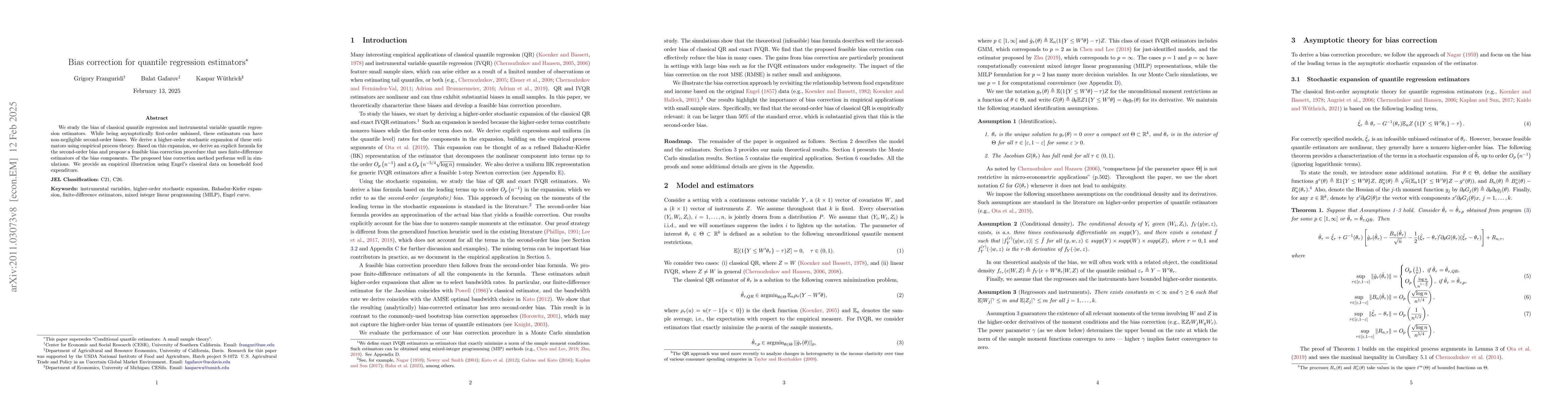 Thumbnail for Bias correction for quantile regression estimators