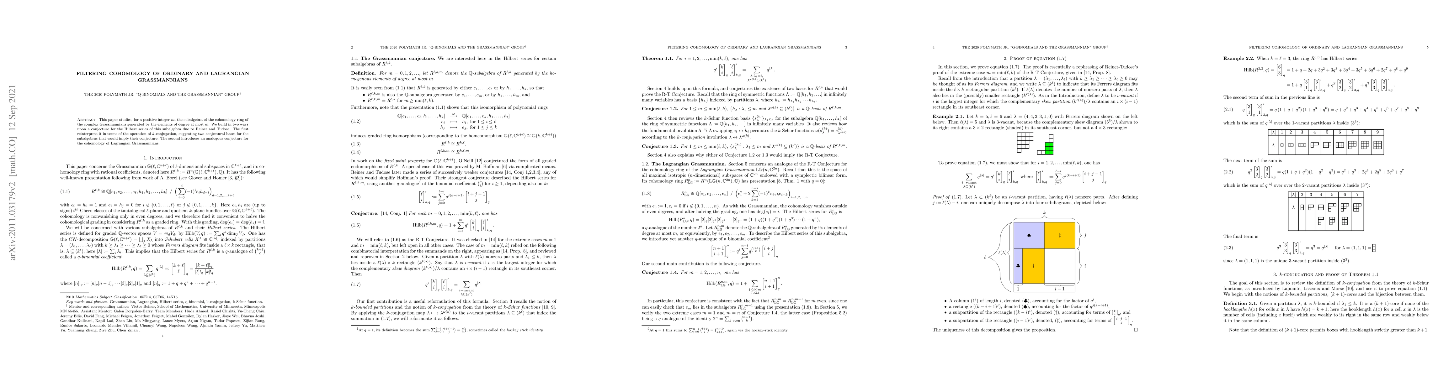 Thumbnail for Filtering cohomology of ordinary and Lagrangian Grassmannians