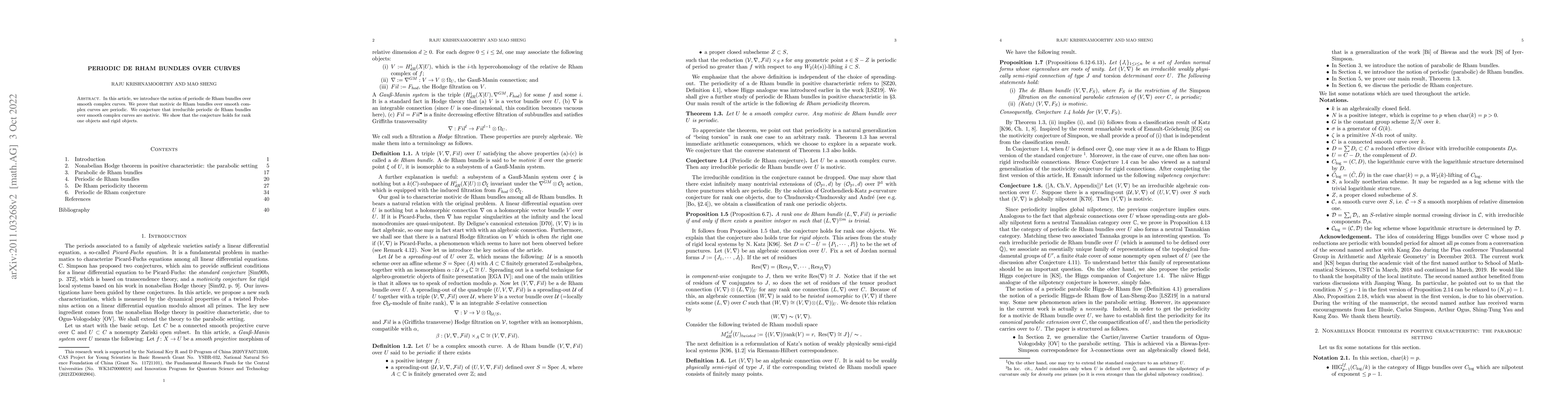 Thumbnail for Periodic de Rham bundles over curves