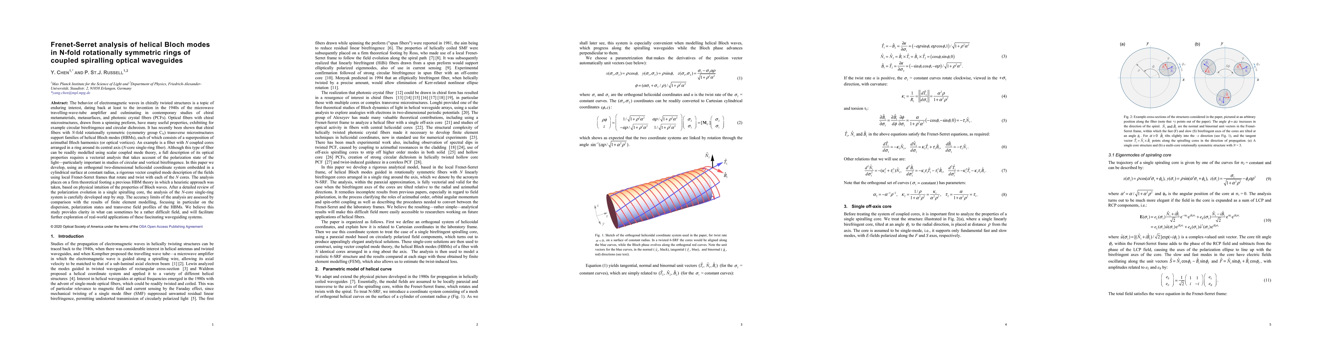 Thumbnail for Frenet-Serret analysis of helical Bloch modes in N-fold rotationally
  symmetric rings of coupled spiralling optical waveguides