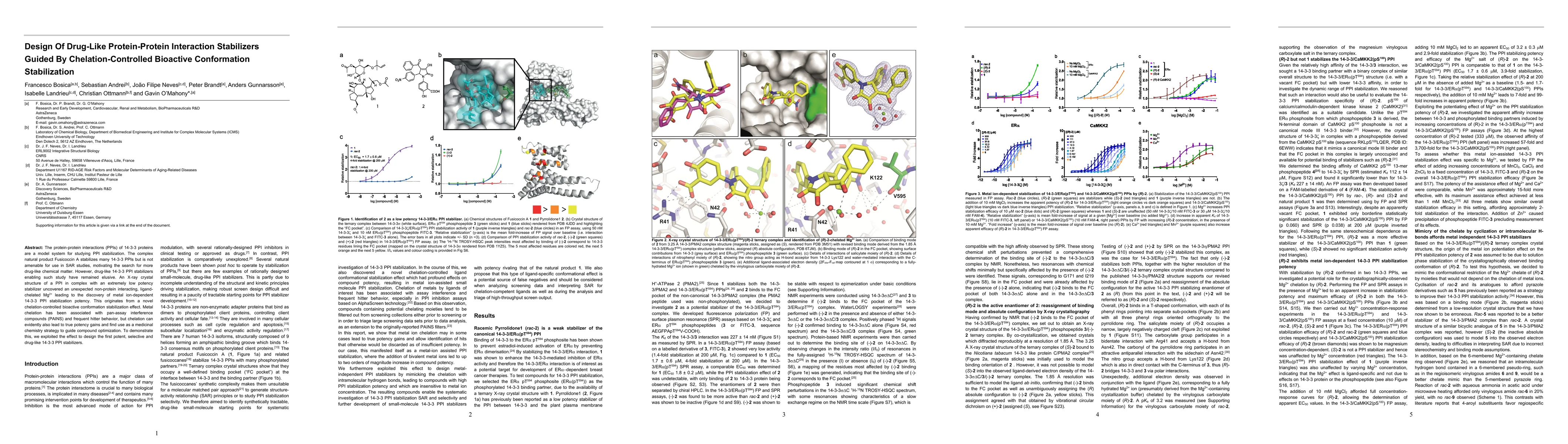 Thumbnail for Design Of Drug-Like Protein-Protein Interaction Stabilizers Guided By
  Chelation-Controlled Bioactive Conformation Stabilization