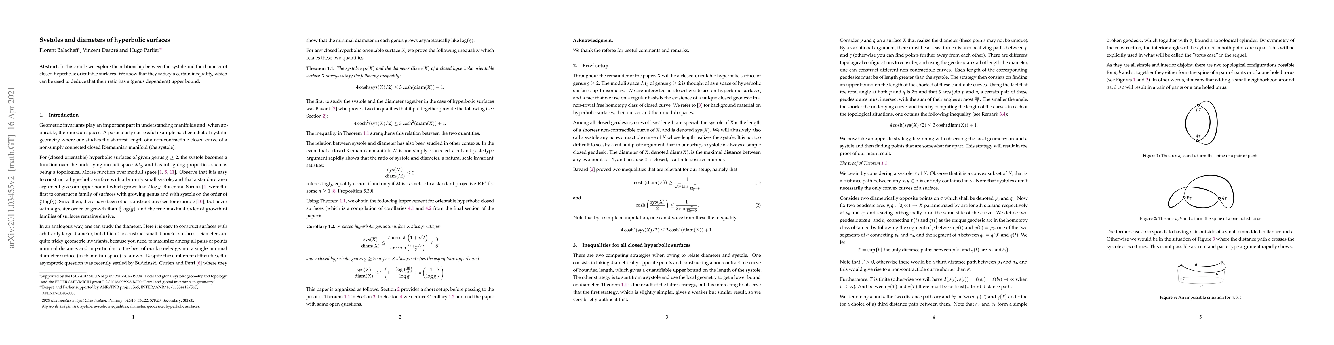 Thumbnail for Systoles and diameters of hyperbolic surfaces