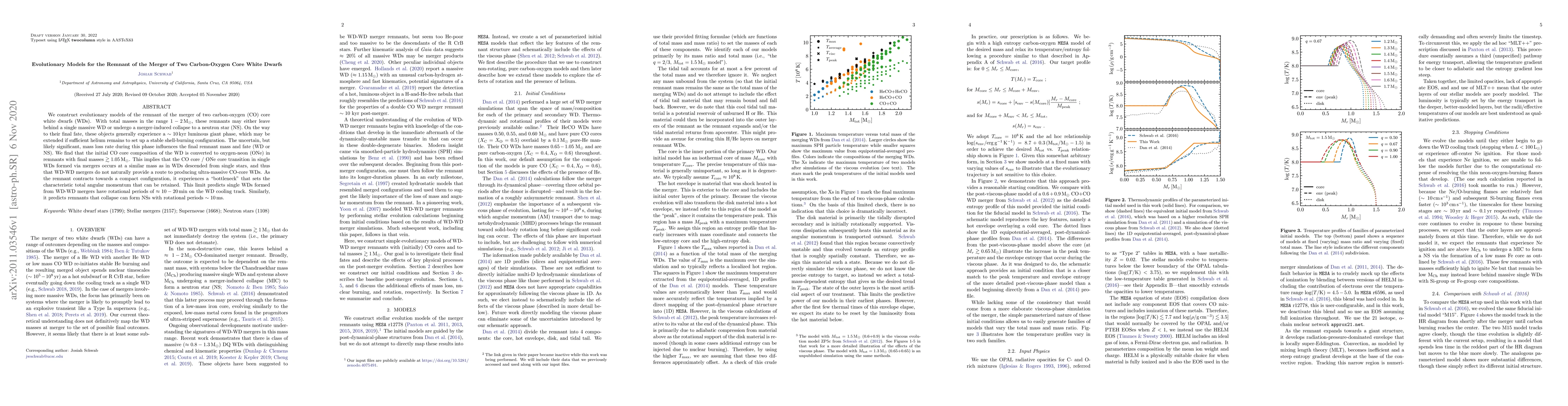 Thumbnail for Evolutionary Models for the Remnant of the Merger of Two Carbon-Oxygen
  Core White Dwarfs