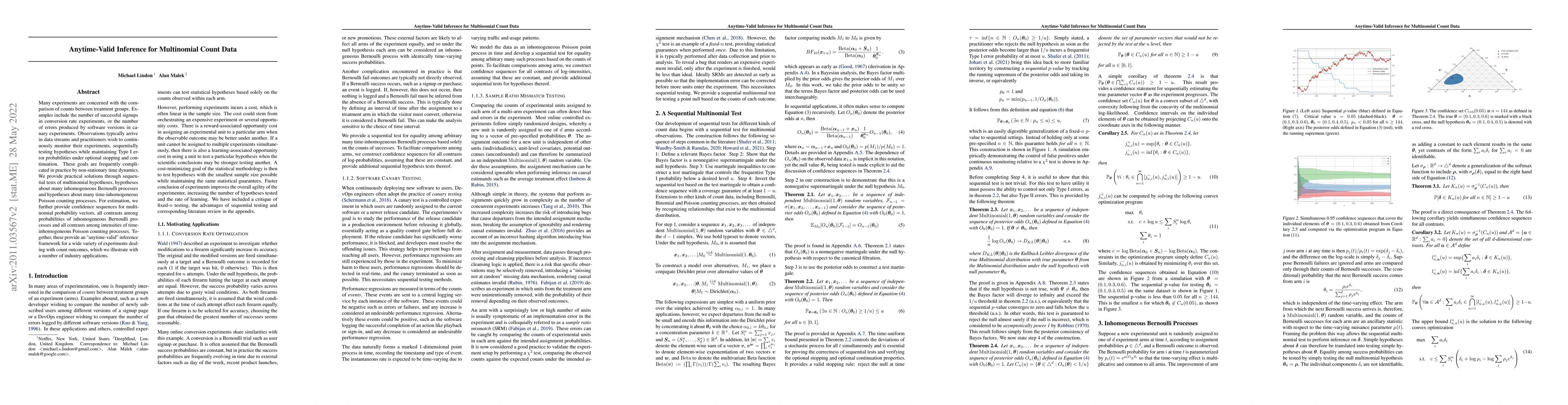 Thumbnail for Anytime-Valid Inference for Multinomial Count Data