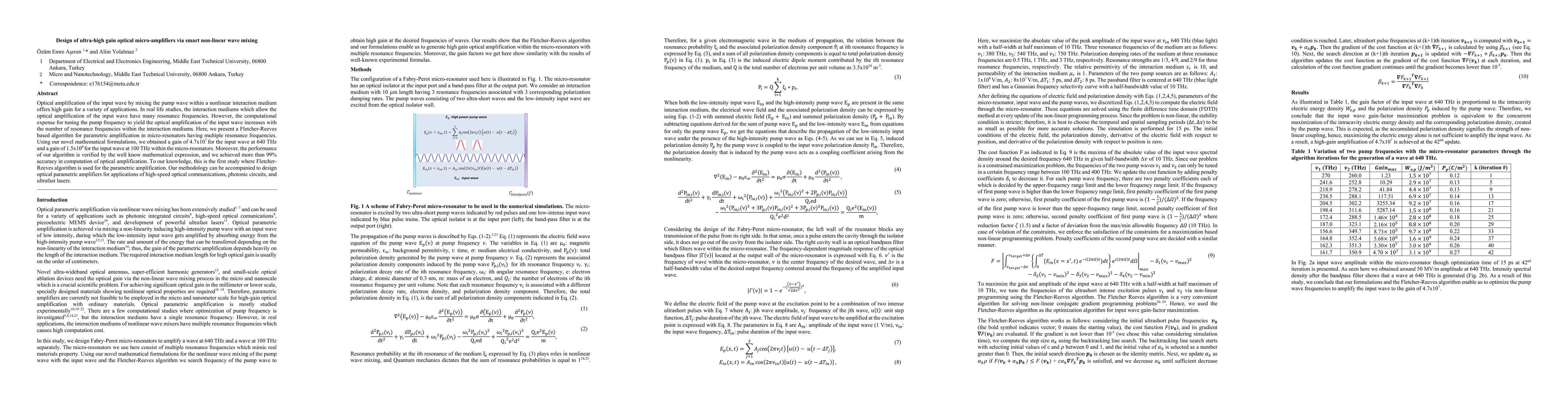 Thumbnail for Design of ultra-high gain optical micro-amplifiers via smart non-linear
  wave mixing