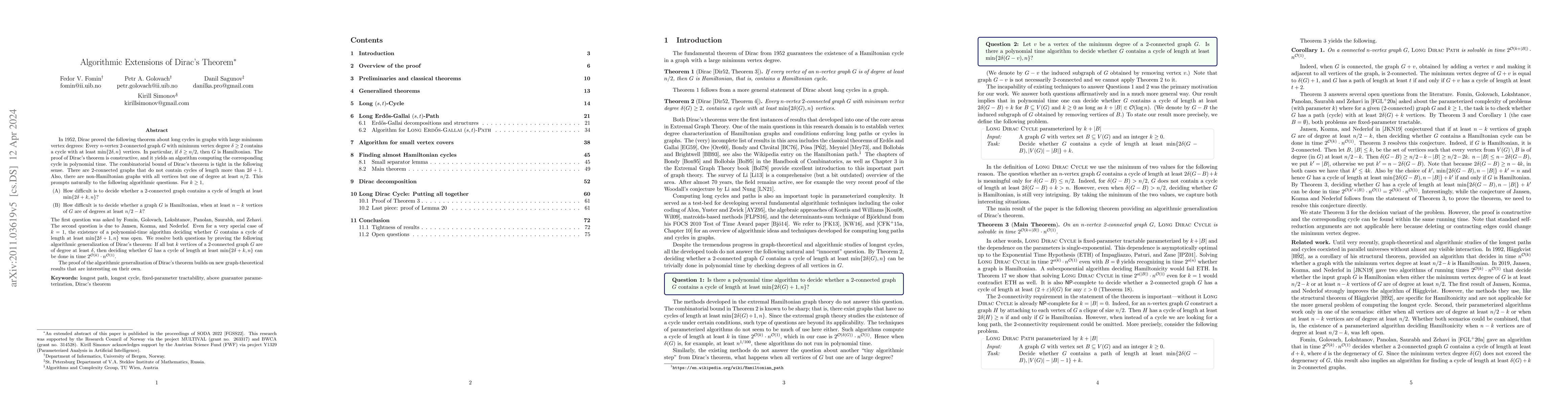 Thumbnail for Algorithmic Extensions of Dirac's Theorem