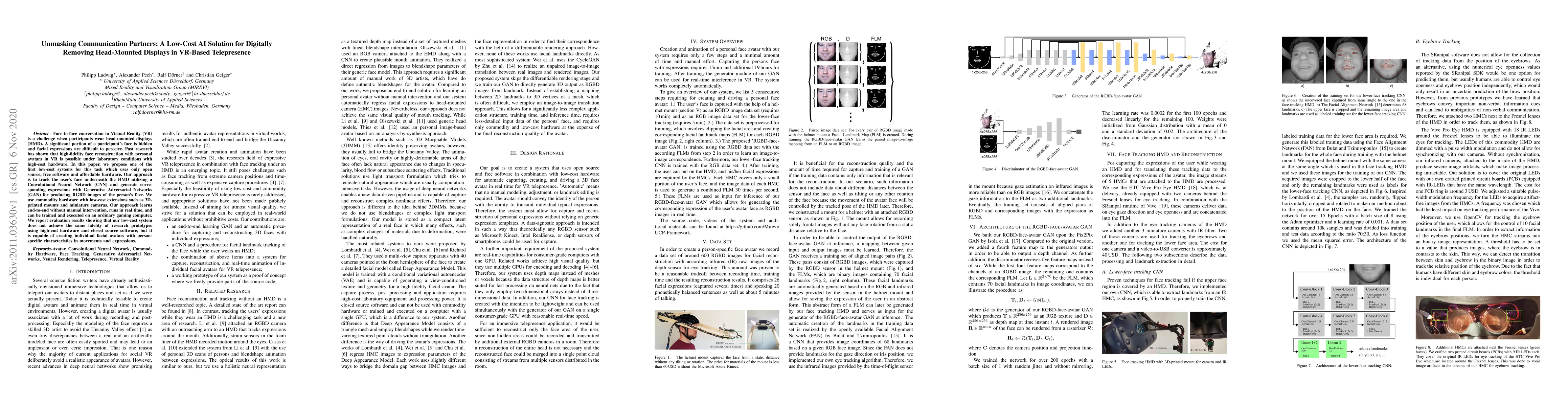 Thumbnail for Unmasking Communication Partners: A Low-Cost AI Solution for Digitally
  Removing Head-Mounted Displays in VR-Based Telepresence