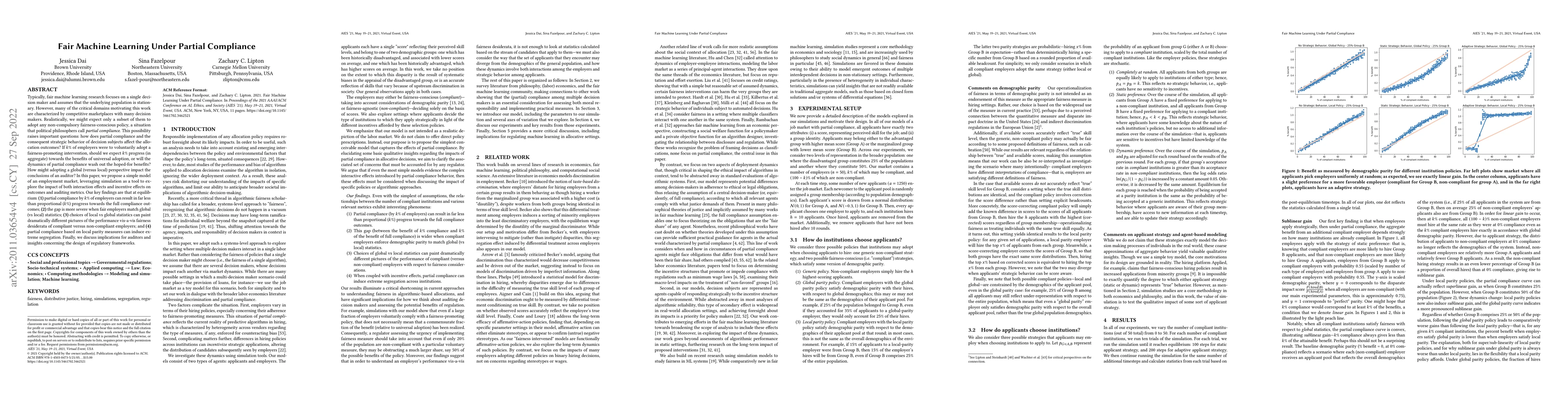 Thumbnail for Fair Machine Learning Under Partial Compliance