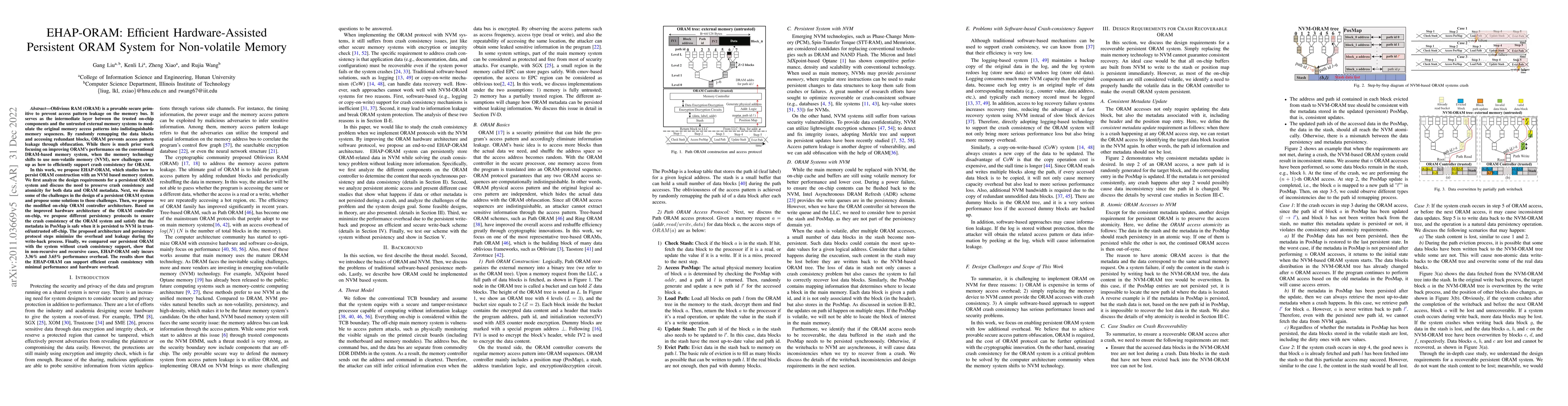 Thumbnail for EHAP-ORAM: Efficient Hardware-Assisted Persistent ORAM System for
  Non-volatile Memory