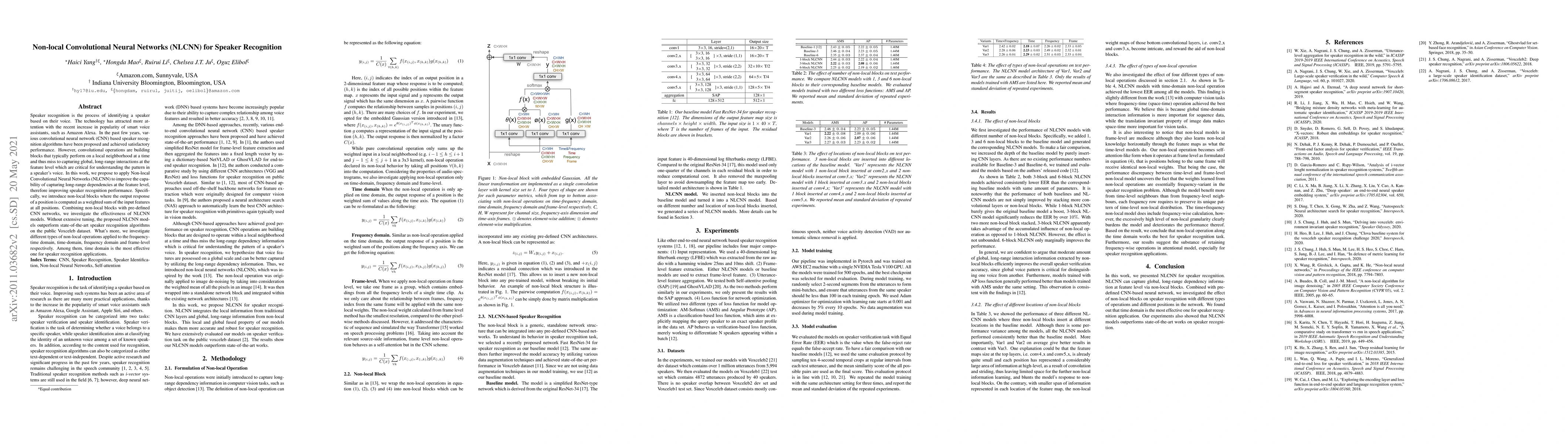 Thumbnail for Non-local convolutional neural networks (nlcnn) for speaker recognition