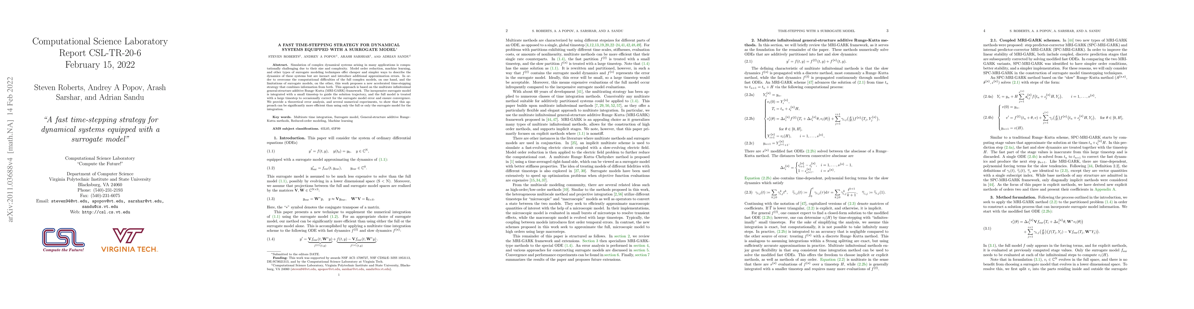 Thumbnail for A fast time-stepping strategy for dynamical systems equipped with a
  surrogate model