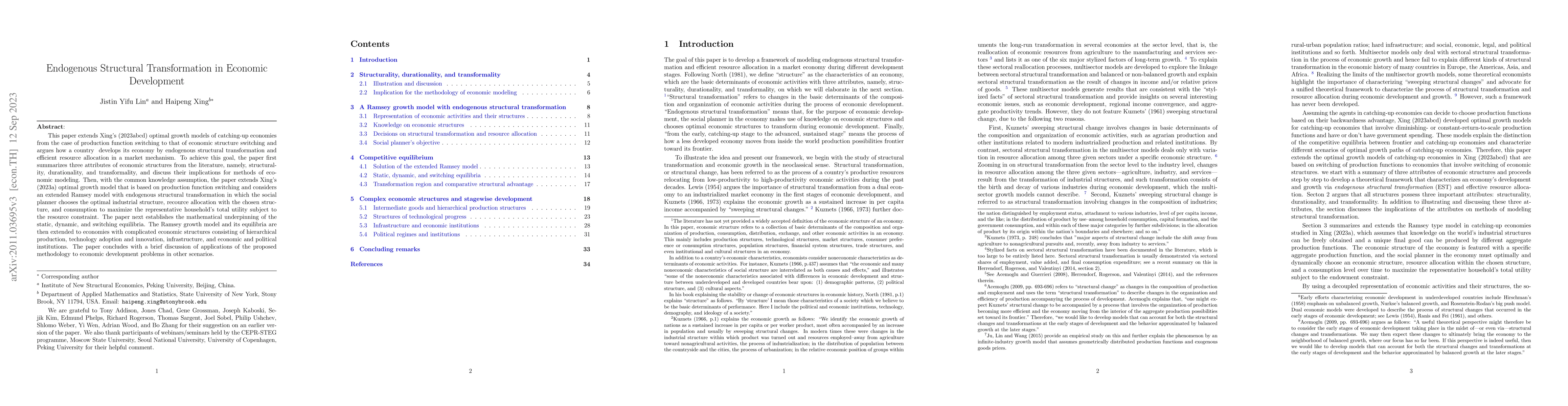 Thumbnail for Endogenous structural transformation in economic development