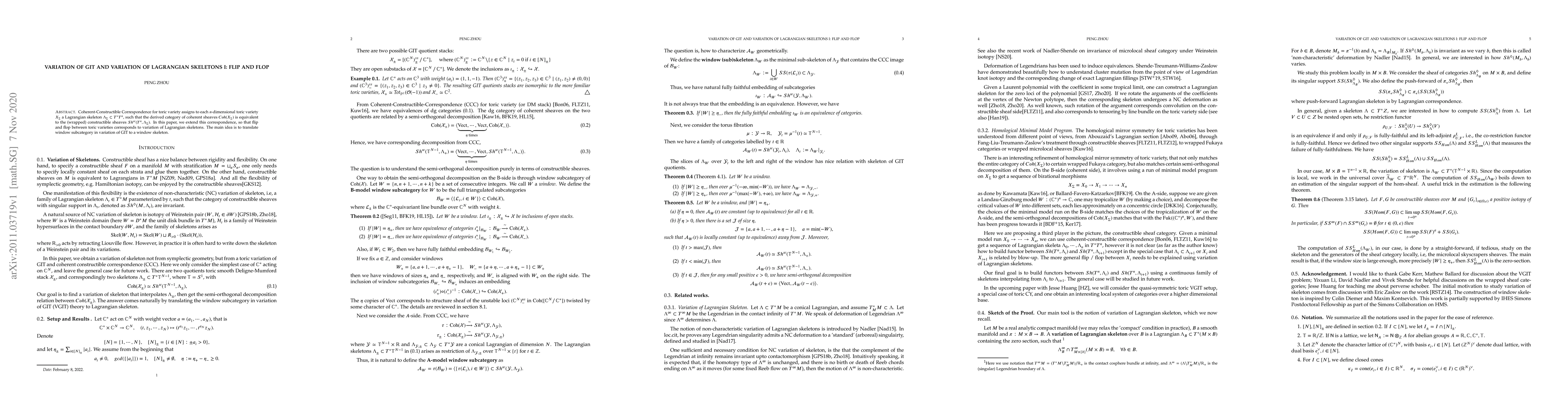 Thumbnail for Variation of GIT and Variation of Lagrangian Skeletons I: Flip and Flop