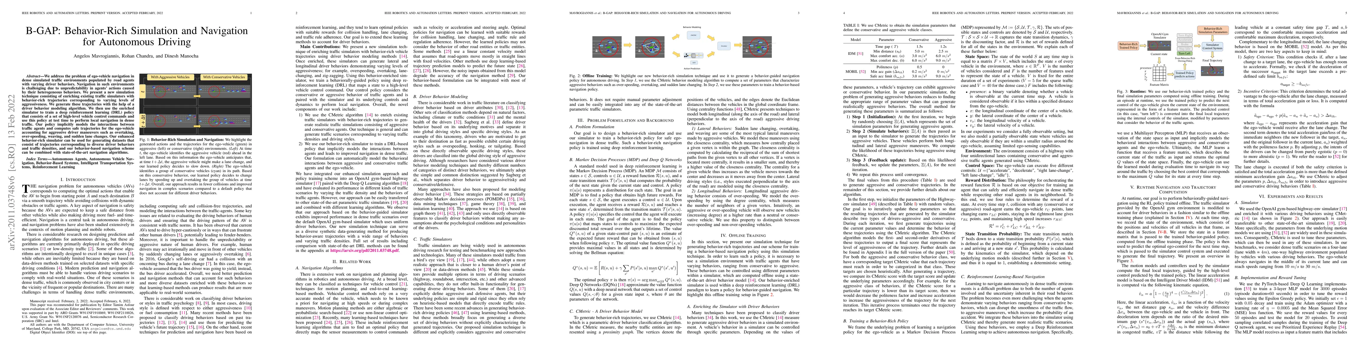 Thumbnail for B-GAP: Behavior-Rich Simulation and Navigation for Autonomous Driving