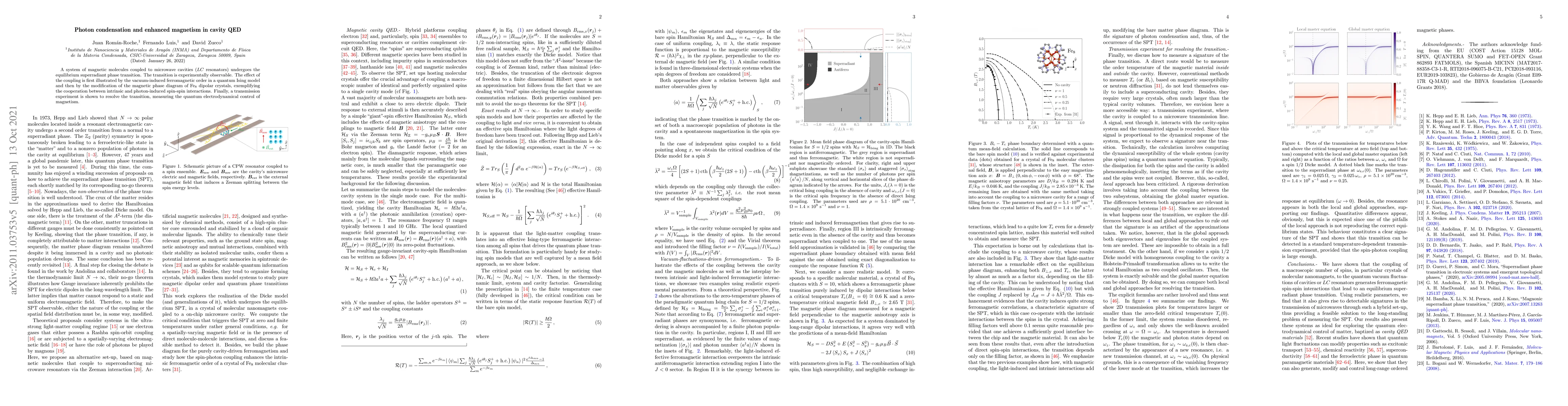 Thumbnail for Photon Condensation and Enhanced Magnetism in Cavity QED