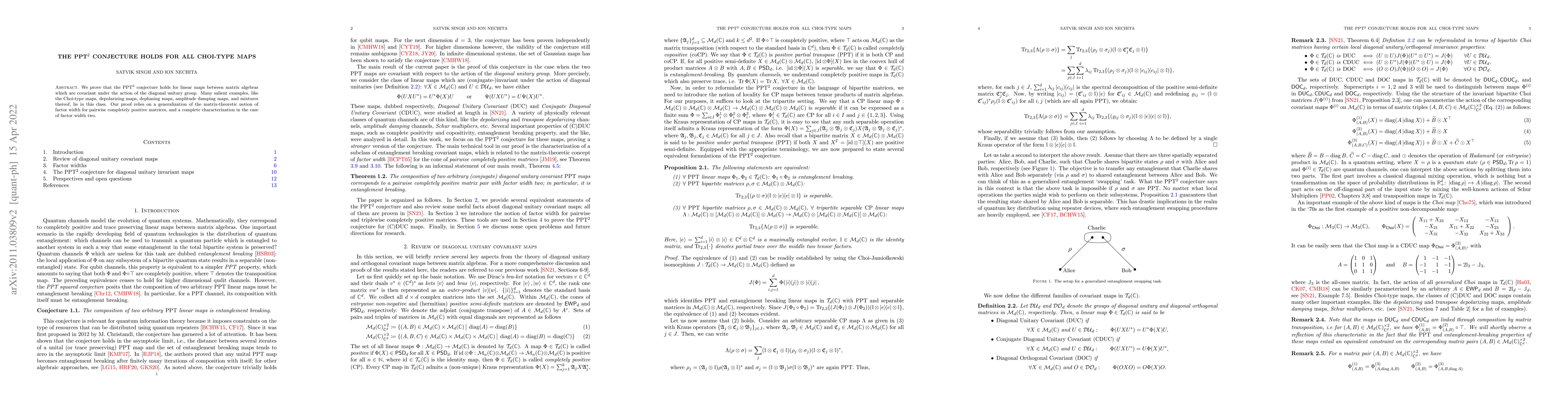 Thumbnail for The PPT$^2$ conjecture holds for all Choi-type maps