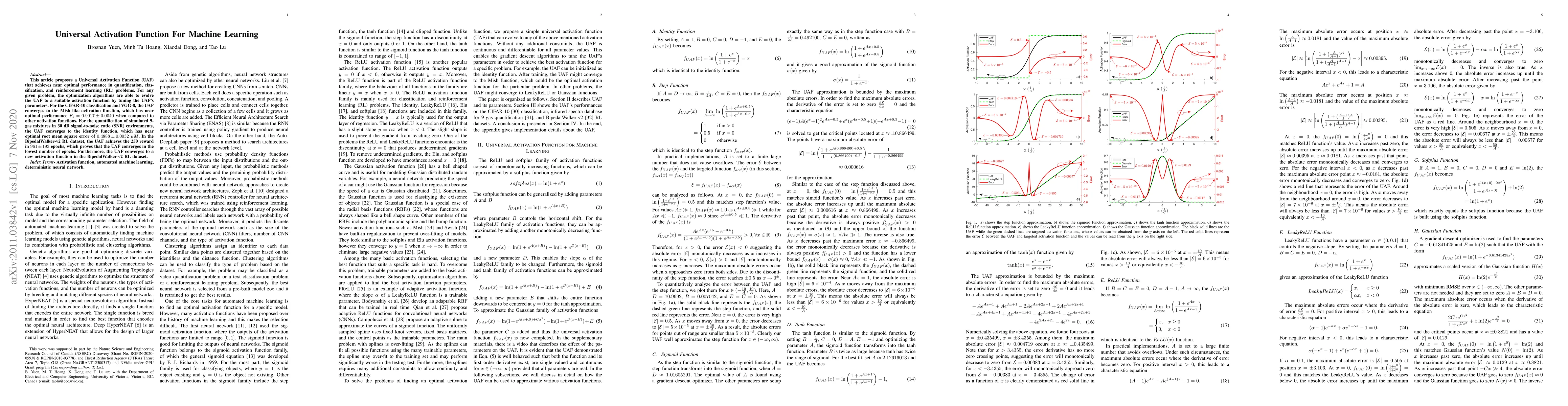 Thumbnail for Universal Activation Function For Machine Learning
