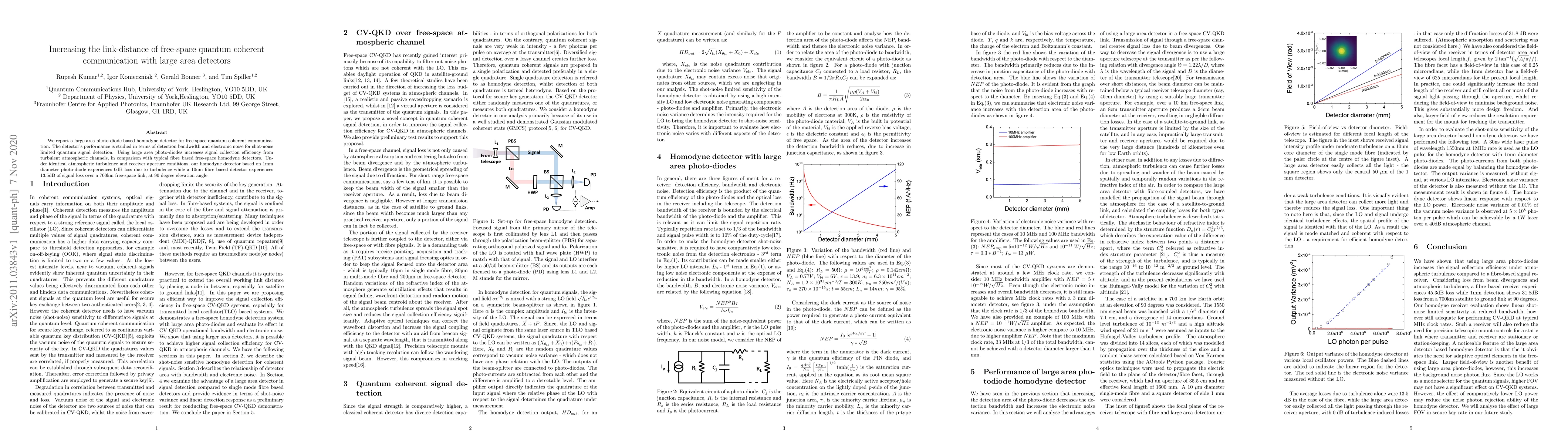 Thumbnail for Increasing the link-distance of free-space quantum coherent
  communication with large area detectors