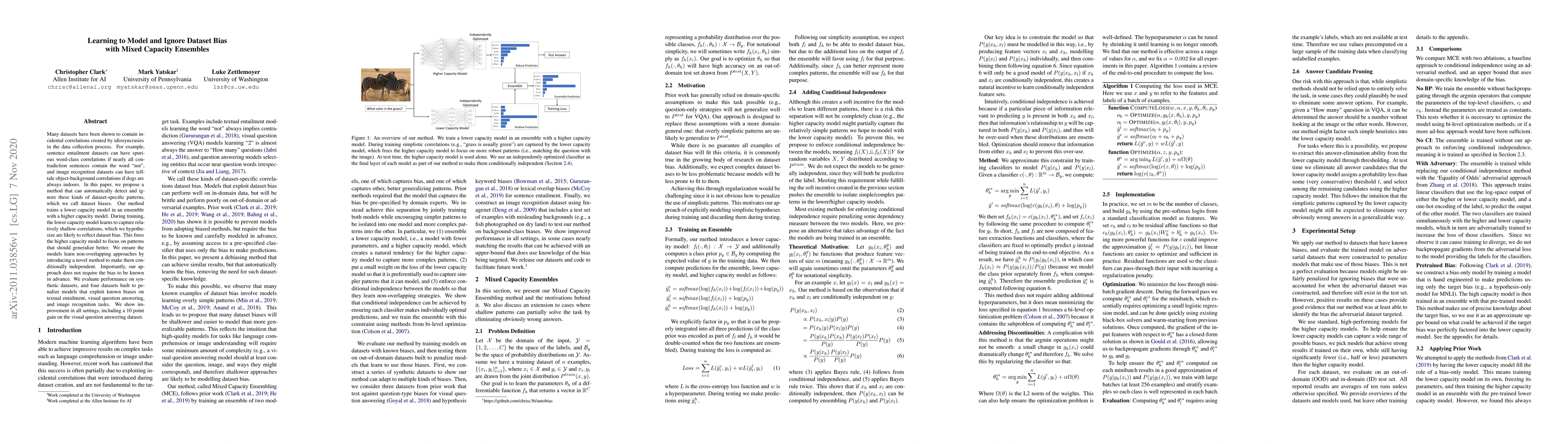 Thumbnail for Learning to Model and Ignore Dataset Bias with Mixed Capacity Ensembles
